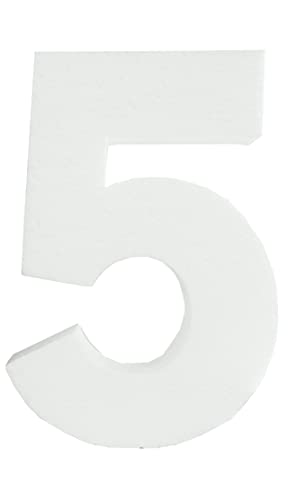 Foam Numbers - 6 Inches - White (Number - 5)