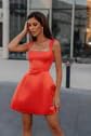 Image of Square Neck Short Prom Dresses for Womens Satin Casual Mini Gown for Parties Lace Up Back Sweet 16 Dress for Girls Emerald Green 8-4