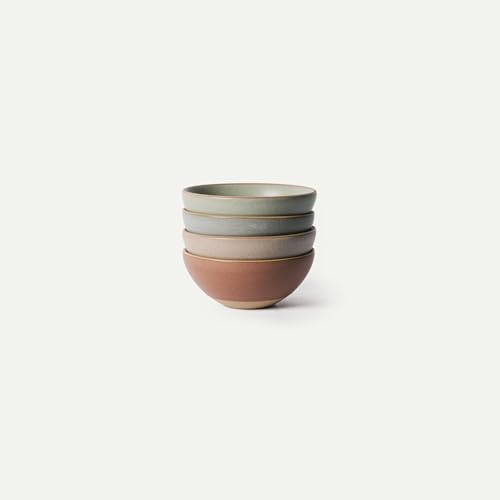 MORA Small Bowls Set of 4 16oz Ceramic Pottery Dessert Bowls - Microwave Oven and Dishwasher Safe - Harvest