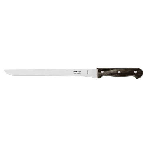 Tramontina Cuchillo Jamonero 25 cm, Madera tratada Polywood Castaño