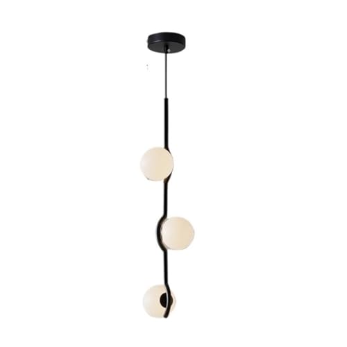 Lustre LED moderne en boule de verre noir et doré pour illuminer votre salle à manger