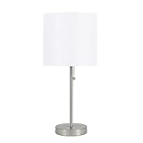 Catalina Lighting 17842-030 Modern Metal Stick Table Lamp with Pull Chain, 19', Brushed Nickel