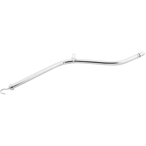 Speedway Motors TH350 Transmission Chrome Dipstick 27 Inch Steel Tube with Chrome Handle Bellhousing Mount Style for GM TH350 Durable Replacement Dipstick for Show Cars