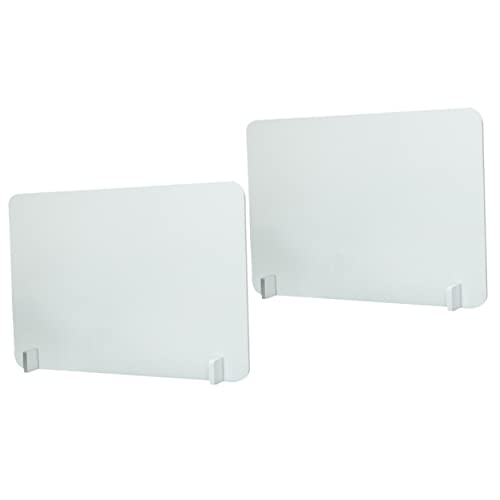 SXFSDOU 2 Paneles divisores de Escritorio para privacidad, Ideales para Material de Oficina. Tableros de exhibición Plegables de PVC Transparente para escuelas con Paneles Perforados Blancos.