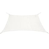 Keketa Vela a sombra, toldo de vela de sombra, toldo para exterior, toldo para exterior, toldo para exterior, HDPE, cuadrado, 3,6 x 3,6 m blanco