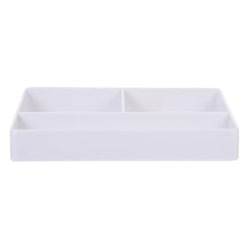 Operitacx Tea Bag Storage Box Organizer with 3 Compartments Clear Acrylic Holder for Tea Coffee Sugar Packets Kitchen and Office Countertop Compact 6X4X2 Inch