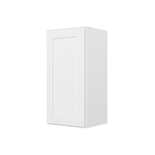 Image of Furinno Shaker Wall Kitchen Cabinet 1-Door-2 Shelves, Ready to Assemble, 12 D x 15 W x 30 H, White