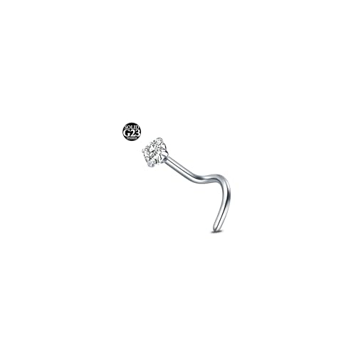 AceFun Piercing Naso titanio argento 20G cavatappi Nostril Piercing a