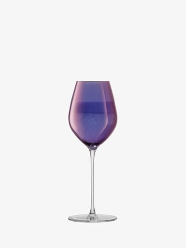 LSA Aurora Champagne Tulip Glass 285ml Polar Violet | Set of 4 | Hand Painted Glassware | AR06