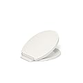 KOHLER K-26802-96 Impro ReadyLatch Quiet Close Round Toilet Seat, Soft Close Seat, Compatible with Round Toilets, Biscuit