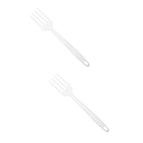 MOLUCKFU 2pcs Silicone Pasta Fork Nonstick Cooking Fork Heat Resistant Set Reusable Kitchen