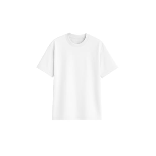 UNIDOOD Camiseta Oversize 185 gsm Algodón Orgánico Hombre Mujer - Blanco Puro - Talla XXL