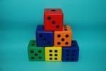 Juego de dados de espuma - Juego de 6 colores, cubo de 3 pulgadas