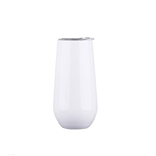 Qinhaixi Termos Taza Taza de Viaje Topas de Cerveza Champagne Velero con Tapa de Acero Inoxidable Taza aislada Bottle de Agua (Blanco)
