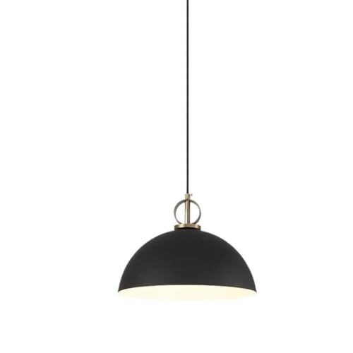 Éclairage suspendu en dôme simple noir 30 cm style ferme vintage pour garage