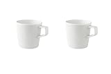 2 x palmer White Delight Kaffeebecher Set, Porzellan, 2-teilig, Mug Tassen 0,25 L, wei...