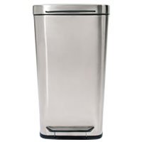 OXO Good Grips Brushed Stainless Steel Rectangular Trash Can, 10-Gallon