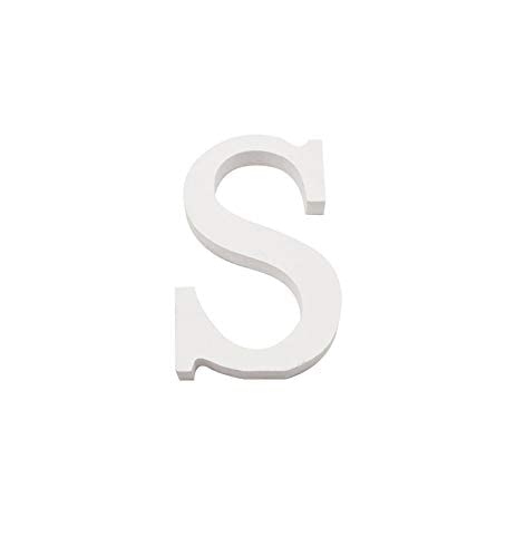 Letras y Números de Madera Blanca Alfabeto para Decoración Altura 15cm (S)
