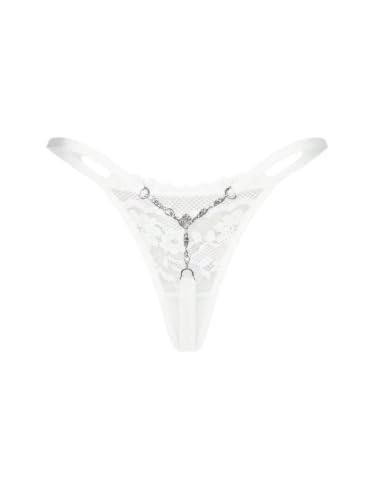 Image of RoseSeek Women's Sparkling Butterfly Chain Underwear Low Rise Cheeky G String Panty