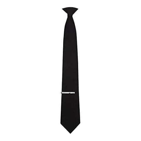 TIE G Clip on Tie for Uniform, Blade 3.30" (8.5 cm), Length 21.25" (54 cm) (Black, Regular) Cover