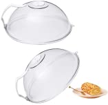2 Stück Mikrowellen-Abdeckung mit Griff, Lebensmittelspritzschutz, Mikrowellendeckel, für Spritzschutz Cover