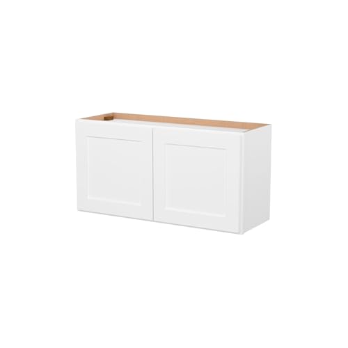 Image of Furinno Shaker Wall Kitchen Cabinet 2 Doors, Ready to Assemble, 12 D x 36 W x 18 H, White
