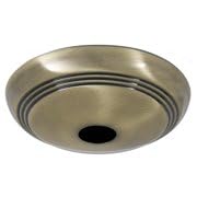 Image of B&P Lamp Antique Brass Screw Collar Ribbed Ceiling Light Canopy Plate, Hardware Not Included