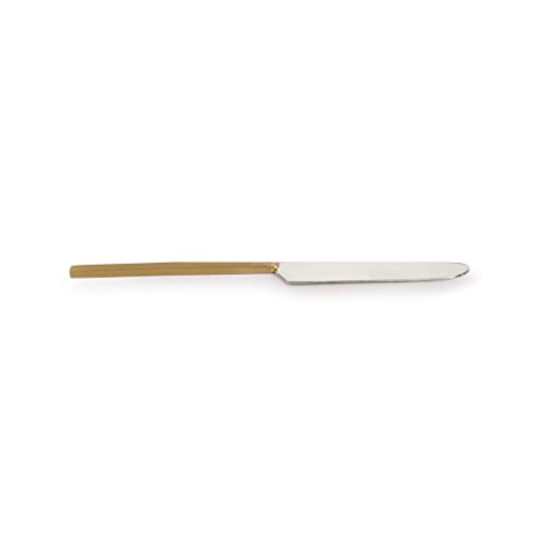 Image of ExclusiveLane 'Grand Enigma' Stainless Steel & Brass Handcrafted Butter Knife Spreader for Dining Table (Silver & Bronze, 6 Pieces), (L x W x H) = (9.6 x 0.9 x 0.2) Inch, (EL-005-1325)