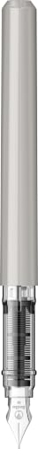 Image of Scrikss Primeo Medium Nib Fountain Pen | 3 Cartridges Included | Stainless Steel Nib & ABS Body | Grey | in Blister Pack