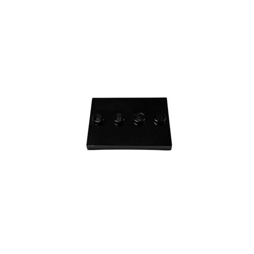 Parts: Tile, Modificato 3 x 4 con 4 Studs in Center - Minifigure Display Base Collector Series (Black) by - Lego - Immagine 1