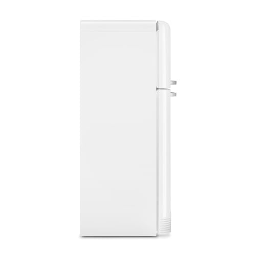 Image of Smeg FAB50 Retro Style Refrigerator - 19.28 cu. ft. Freestanding Fridge-Freezer, Dual Cooling, No-Frost, Adjustable Glass Shelves, Chrome Handle - White - Made in Italy