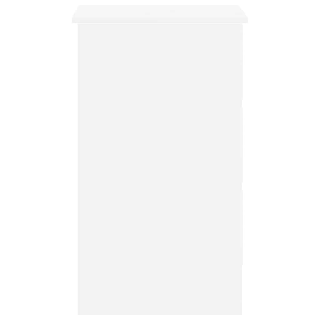Białe biurko z materiału drewnopochodnego 90 x 45 x 76 cm z 3 szufladami, kompaktowy stół roboczy do domowego biura, pokoju młodzieżowego, biura, laptopa, komputera, gier, nauki i miejsca do