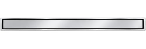 Image of Tile Insert Shower Drain Channel 24 x 4 Inch Invisible Floor Drain with Cockroach Trap 304 Stainless Steel Drain Jali Covered with Collar Side Outlet Compatible with 13mm Tiles
