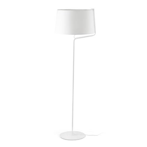 Lámpara pie de salón de diseño exclusivo Faro Barcelona 29335 BERNI en color blanco