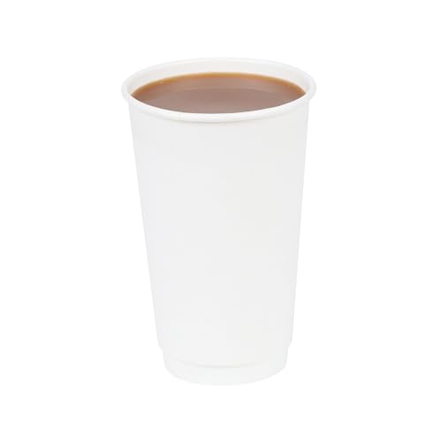 Image of Restaurantware 16 Ounce Disposable Cups, Pack of 25 Double Wall Hot Holders - Lids Sold Separately, Rippled Wall and White Paper Insulation, Ideal for Coffee, Hot Chocolate, Tea, and More