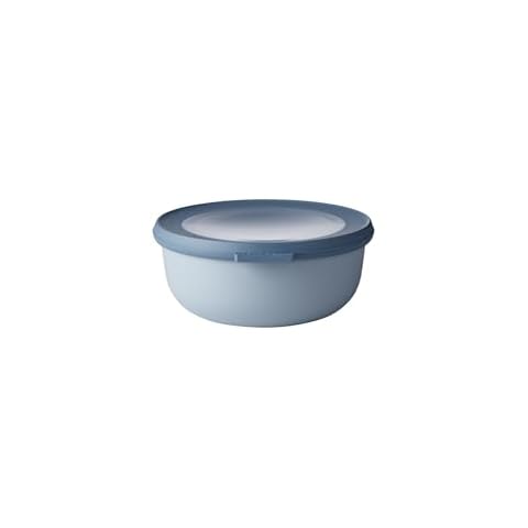 MEPAL, Cirqula Multi Food Storage and Serving Bowl with Lid, Food Prep Container, Shallow, Nordic Blue, 0.8 Quart (750 milliliters, 25 ounces), 1 Count Cover