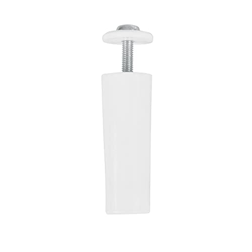 Amig - Pack de 2 Topes para Persianas Enrrollables de Plástico Blanco - Amortiguador con Tornillo M5 Antióxido y Arandela Exterior - Resistente a la Intemperie - Longitud: 60 mm