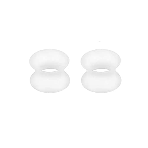 Hoisy 2 Pièces Ecarteur Universel, Ecarteur Oreilles 12MM 1/2 inch Silicone Bouchons d'oreille Piercing Tunnels Jauges Blanc Cerceau 12MM