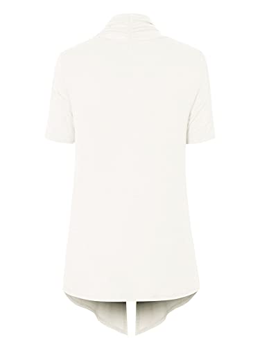 Image of MixMatchy Women's Lightweight Short Sleeve Draped Open Front Cardigan Vest