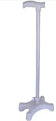 MUBBA 4 Leg Walking Stick Height Adjustable Cane quadripod Sticks for Old Age People Grey