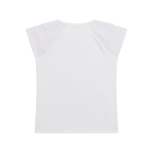 GUESS Girls' Short Sleeve T-Shirt with Chiffon Detail2
