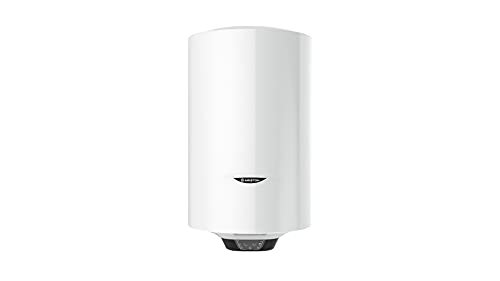 Ariston PRO 1 ECO, Chauffe-eau électrique vertical mural 50 litres, diamètre 450 mm - Conçu et fabriqué pour être installé en France. Blanc