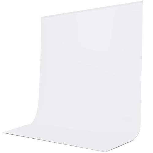 JEBUTU White Backdrop 1.8x2.8m White Backdrop Portable Collapsible Photography Background Washable Polyester Screen for Photography Product Portrait Photo Studio Video Shooting (6x9ft)