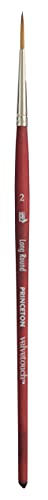 Princeton Velvetouch Artiste, Mixed-Media Brush for Acrylic, Watercolor & Oil, Series 3950 Long Round Luxury Synthetic, Size 2