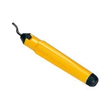 Tool Zone  Quality Deburring Tool Ideal for The Removal of Burrs on Metal, Plastic, Copper, Aluminium & Ferrous Metal Tubing & Pipes Pen Type | Yellow | Pack of 1 Pc