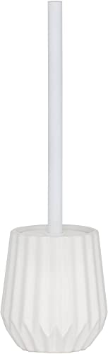 Tiger Arte Brosse WC sur Pied avec Support Fermé, Silicone à Séchage Rapide, Relief Élégant, Design Moderne et Stylé, 11 x 11 x 38,7 cm, Blanc