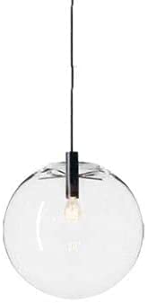 Lámpara colgante vintage E27 con pantalla de cristal de globo transparente de 15 a 25 cm para techo