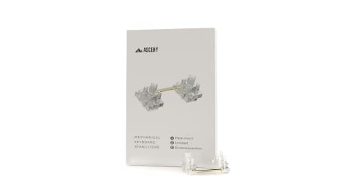 ASCENY Plate Mount Polymer Nylon Stabilizers with Gold-Plated Wires for Mechanical Keyboards (No Numpad Kit)