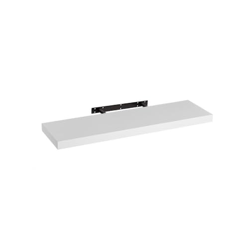 LOLAhome - Estante de Pared Flotante de Madera MDF Blanco Decorativo,Balda de Pared,De 80x23,5 cm para Salón, Cocina, Oficina, Dormitorio,Resistente