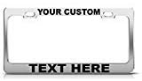 Speedy Pros Custom License Plate Frame Custom Personalized Text Funny Metal Cute Car Accessories License Plate Holder Chrome 2 Holes 1 Frame